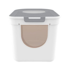 Samplemall 貓用雙門Top Tree貓砂盆, 灰色