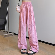마켓에이 여성용 도트 아이스 냉감 밴딩 팬츠