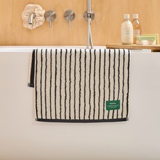 모던하우스 STF 핀스트라이프 세면타월 190g 40 x 80 cm, 1개, 블랙