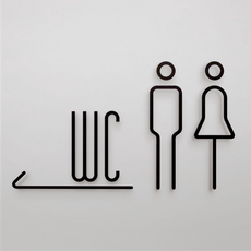 쏙쏙채움 아크릴 화장실 안내표시 남녀 남성 및 여성 WC