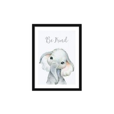 한수오 인테리어 액자 + 포스터 아기코끼리, 블랙, 1개