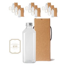 Square Dutch PET 1000 1000ml + Alu 銀帽 + 貼紙 N6 套組, 10組