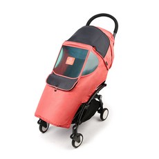 와우베이비 휴대용 유모차 사계절 방풍 커버, 리빙코랄, 1개