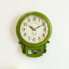 레트로 저소음 영국원형 추시계 kdyg040, 그린