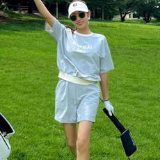 FASHIONFULL 女子28496高爾夫f日防水短袖T襯衫 +帶褲套裝