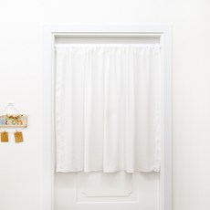 wooree&deco 純淨雪紡廚房短版遮蔽窗簾, 米白色
