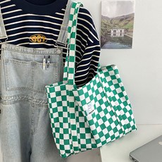 G&Y 棋盤格帆布肩背包