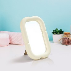 JLIFE Milky 胖胖桌上壁掛鏡, 奶油色