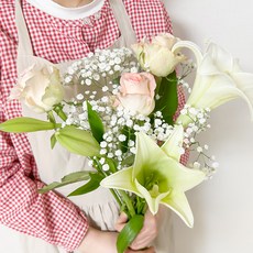 코코도르팜 생화 백합 장미 믹스 절화, 혼합색상