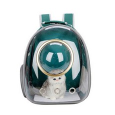 진호 반려동물 투명 캡슐 우주선 백팩, 그린