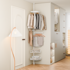 Flanders Queensense 免鑽孔固定式可調節高度門後衣帽架 B型, 白色