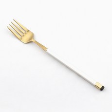 보겐 스퀘어 투톤 커트러리 디너포크, 화이트 + 골드, 1개
