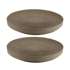 PETSMON 舒適臥躺圓形貓抓板替換裝, 2個, 淺棕色