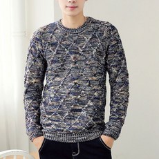 soleil 男士鑽石紋混色針織衫