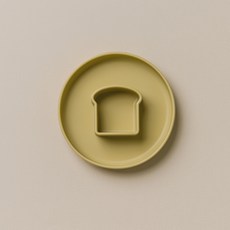 브릭오 유아용 베이커리 디쉬볼 토핑 이유식 실리콘 식판, 옐로우(브레드), 1개
