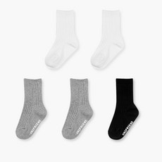 Uni FRIend 童款素色羅紋中筒襪 5雙組