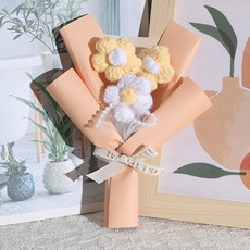 윰스 발렌타인데이 화이트데이 기념일 생일 축하 미니 꽃다발, 옐로우, 1개