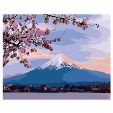 로디즌 명화 그리기 DIY 세트 40 x 50 cm, 벚꽃 성층화산, 1개