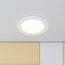 원하 DS 라늄 플리커프리 LED 다운라이트 7.6cm 5W, 화이트(무광) + 주백색, 1개