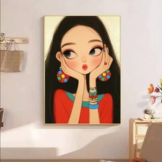 넥소르 캔버스 원단 그림 귀여운 소녀 포스터 프레임 제외 type7