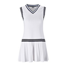 HALEY女款百褶無袖針織連身裙 HU-TD1003