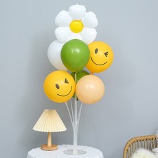 P&B UNITY 雛菊眨眼氣球架套組, 2套, 混合顏色(雛菊氣球), 隨機出貨(一般氣球)