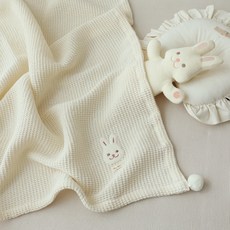 ChezBebe 莫代爾華夫格紋嬰兒毯, Shabit(Ivory)