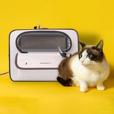 딩동펫 반려동물 빅포켓 삼면 통풍 메쉬 이동가방 백팩, 아이보리, 1개