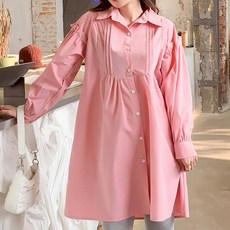 버터 프릴 루즈핏 임산부 긴소매 셔츠 원피스