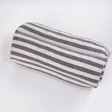 Potegar乳膠純棉多功能睡眠靠枕, 灰色條紋