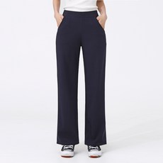 arua 여성용 키작녀 세미 와이드핏 밴딩 슬랙스