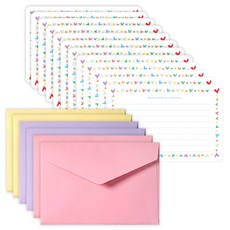 투영디자인 라운드엣지 편지지 12p + 봉투 6p 세트, 하트(편지지), 랜덤발송(봉투), 1세트