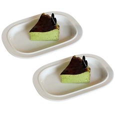 Parajuni 西式復古方形點心盤 HJ0320, 2個, 白色, 點心盤 2入