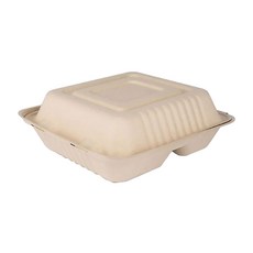 自扣式3格紙漿飯盒 8號, 1件, 50個