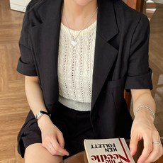 디아미뇽 여성용 웬즈 오버핏 썸머 코튼 반팔 자켓