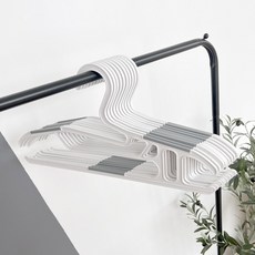 Virtue Nine 衣架兼褲架, 白色 + 灰色, 10個