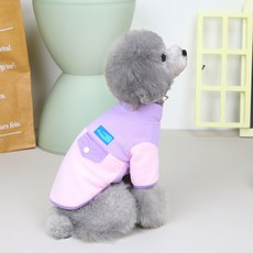 파스텔펫 강아지 배색 플리스 아노락, 퍼플, 1개