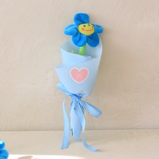 Scent Basket 可愛微笑單朵仿真花束, 藍色, 1個