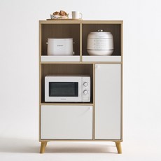 라자가구 온담 주방 수납 렌지대 슬라이드 틈새 선반장 800 방문설치, 내츄럴, 3단