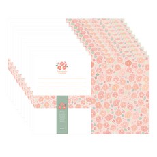 From&To Urban Flower 信紙 1款設計 4張 + 信封 2個 + 腰封 套組 FL111-3, 10套, 混合色