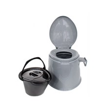 실버선 이동식 캠핑 차박 환자용 간이 변기 일체형, 그레이, 1개