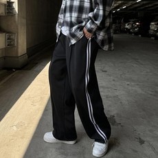 男士雙向雙線抽繩寬褲