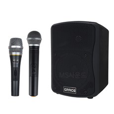 GRACE MS사운드 이동식앰프 150W + 무선핸드마이크 + 유선핸드마이크 세트, MS-117