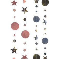 PARTYSHOW 月亮與星星掛旗 2件組, 玫瑰金, 金銀色, 2套