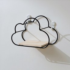 Alode雲朵室內裝飾壁掛式置物架, 1層, A款 黑色