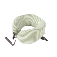 記憶海綿流線型條紋旅行頸枕, 綠色