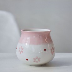 Vireo Design 柔和粉紅迷你陶瓷花盆, 小碎花, 1個