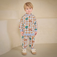 mollimelli 迪士尼兒童玩具總動員格紋上下裝套組