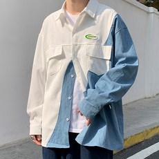 Half Half Color Unique Line 休閒中性襯衫