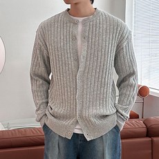 DANGOON 男士基本款羅紋圓領針織開襟衫 DS_C009